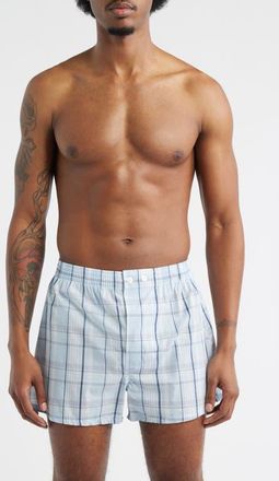 Nordstrom 3-Pack Classic Fit Boxers in Blue Clark Plaid Multi at Nordstrom, Size 32