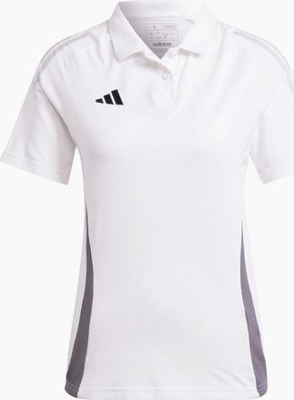 adidas Womens Tiro24 Collared Neck Short Sleeve Polo Shirt - White - Size: 12