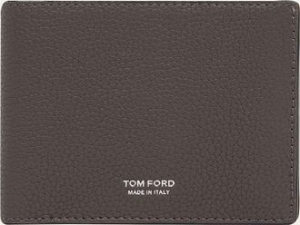 Tom Ford Mens Grained Leather T Line Bifold Wallet