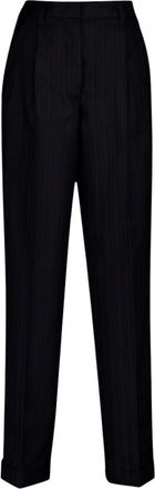 Miu Miu Pinstripe Wide-Leg Broeken - Dames - Broeken - Blauw - S - Wol - Broeken