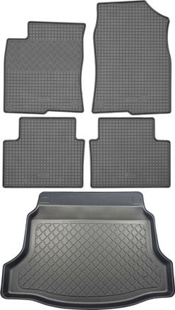 OEM Honda Civic X / Civic Sport Hatchback (5 Puertas) Desde 03.2017 Set - Alfombrillas De Goma Para Coche + Alfombrilla Para Maletero