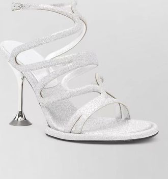 Sergio Rossi sandals glitter heel open toe straps