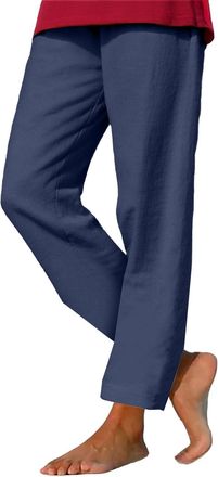 Generic Plus Size Ladies White Linen Trousers Womens with Pockets Drawstring Cotton Linen Straight Wide Leg Pants Boho Summer Casual Loose High Waist Trousers