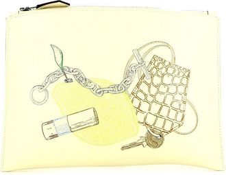 Herm&egrave;s pre-owned graphic-print pouch - unisex - Leather - One Size - Neutrals
