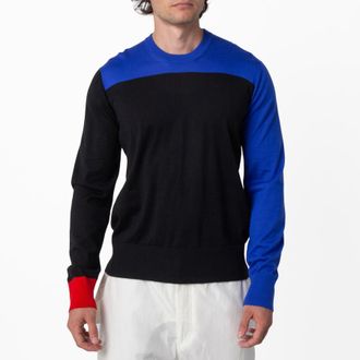 Ferragamo Colorblock Long Sleeve Cashmere Sweater, Size Medium