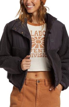 Billabong Lost Trails Fleece & Ripstop Jacket in Black Sand at Nordstrom Rack, Size Small