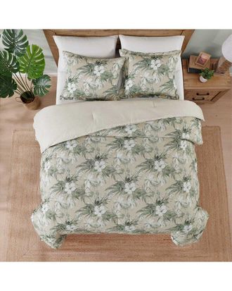 Tommy Bahama Beachway Blooms Stripe Cotton Comforter Set