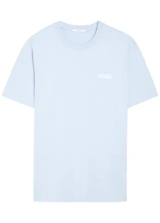 Givenchy Logo-appliqu&eacute;d Cotton T-shirt - Light Blue - S