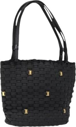 Ferragamo Pre-owned Shoulder Bags, female, Black, Size: ONE SIZE Pre-owned Nylon Shoulder Bag