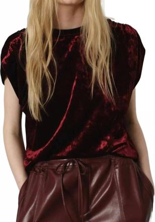 M&eacute;lissa Nepton Tage Short Sleeve Top In Burgundy