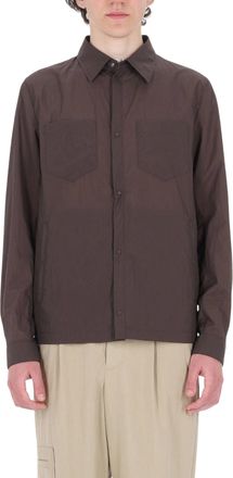 Herno Brown Embossed Nylon Overshirt Jacket