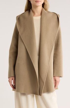 Vince Hooded Wool Blend Coat in Moon Moss at Nordstrom Rack, Size X-Small