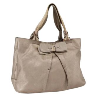 Ferragamo Pre-owned Hand Bag - Dames - Pre-owned - Geel - Maat: ONE Size Leer