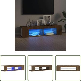 vidaXL vidaXL Mobile TV con design moderno - Mobile Porta TV con Luci LED Rovere Marrone 135x39x30 cm