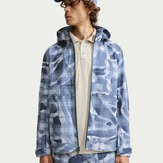 Nike Mens Par Storm-FIT ADV Camo Loose Golf Jacket in Blue | IO0695-419