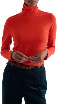 Seasalt Cornwall Landing Turtleneck Stretch Organic Cotton Top in Melange Bucket at Nordstrom, Size 14 Us