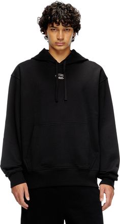 Diesel Hoodie with metallic logo - Sweaters - Man - Black