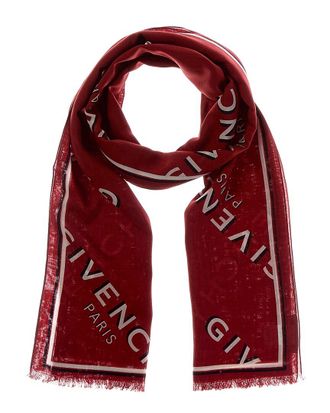 Givenchy Shadow Wool & Silk-Blend Scarf