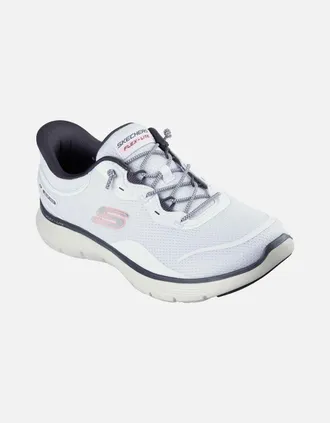 Skechers Womens Skechers Flex Appeal 5.0 Easy Breezy Textile Womens White/Multi Standard Trainers - Size: 6