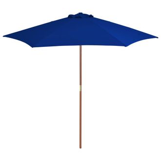 vidaXL Sombrilla De Jard&iacute;n Con Palo De Madera Azul 270 Cm Vidaxl