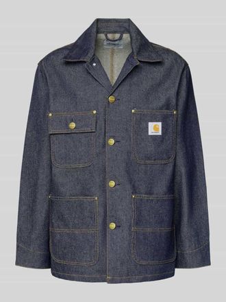 Carhartt Work in Progress Jeansjacke mit aufgesetzten Taschen Modell ADEN in Jeansblau, Gr&ouml;&szlig;e XL