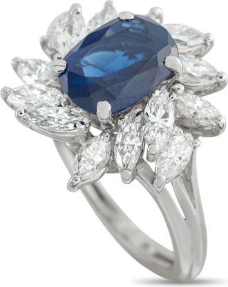 Luxury Bazaar Platinum 1.50ct Diamond and Sapphire Ring MF37-051526