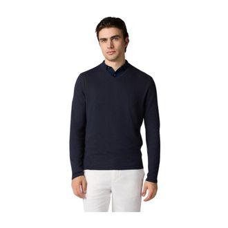 Brooks Brothers Katoenen Linnen V-hals Trui - Heren - Truien - Blauw - Maat: 3XL Katoen