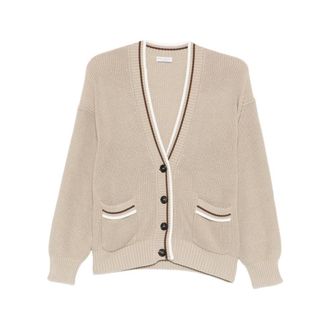 Brunello Cucinelli Brunello Cucinelli, Cardigans, female, Brown, Size: L Buttoned Cardigan
