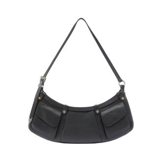 Pinko Pocket Body Leather Shoulder Bag With Pockets