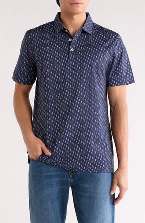Bugatchi Victor OoohCotton Golf Print Polo in Navy at Nordstrom Rack, Size Xxx-Large