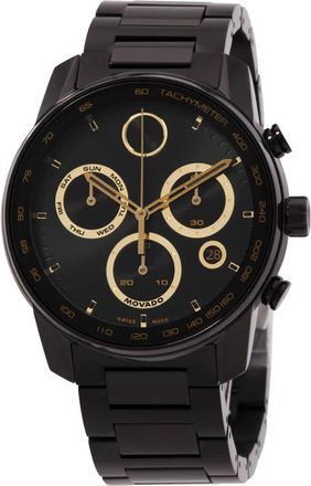 Movado Bold Verso Chronograph Quartz Black Dial Mens Watch 3600906