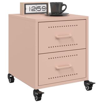 Berkfield Home Bedside Cabinets 2 pcs Pink 36x39x43.5 cm Steel