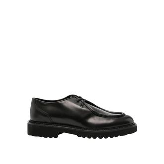 Doucal's Klassieke Leren Oxford Schoenen - Heren - Veterschoenen - Zwart - 45 EU - Leer - Schoenen