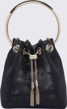 Jimmy Choo London Mini borsa Bon Bon in nylon a rete con manico metallico