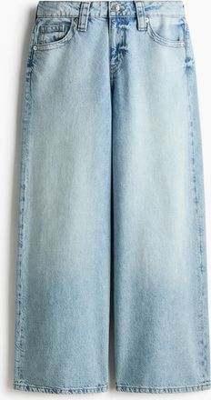 H&M Baggy Wide Low Waist Jeans - Helles Denimblau