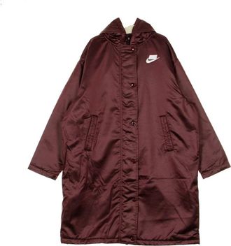 Nike Nacht Maroon Parka Lange Jas Vrouwen - Dames - Regenjassen - Bruin - S - Fitness