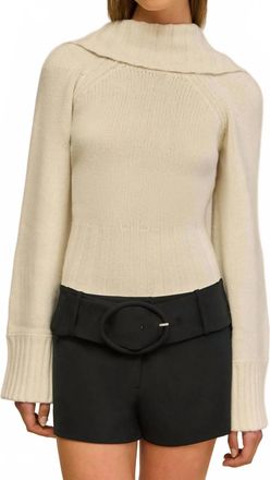 Cult Gaia Milika Mock Neck Sweater In White