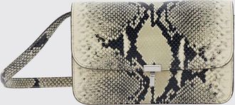 Toteme T-Lock Mini Crossbody Bag in Python-Effect Leather with Logo
