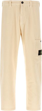 Stone Island Velvet Cargo Pantaloni Beige-Uomo