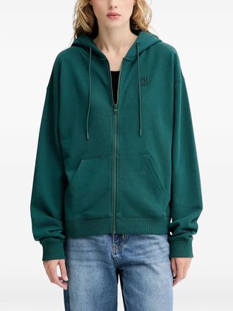 HUGO BOSS logo-embroidery hoodie - Green