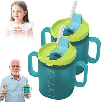OEM Vaso De Agua Para Personas Mayores, 300 Ml, Vasos Antigoteo Para Personas Mayores, Vasos Antigoteo Para Personas Mayores Con 2 Asas