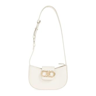 Ferragamo Shoulder Bags, female, Beige, Size: ONE SIZE Double Gancini Mini Shoulder Bag