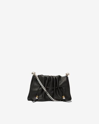 Isabel Marant Bolton Pouch Bag In Leather - Black And Silver - Isabel Marant