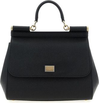 Dolce & Gabbana Grote Sicily handtas - Dames - Tassen - Zwart - Maat: ONE Size Zijde