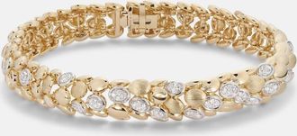 Rainbow K Blossom Small 14kt gold bangle with diamonds
