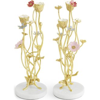 Michael Aram Wildflowers Set of 2 Candleholders in Gold Multi at Nordstrom
