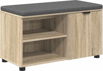 vidaXL Banco De Entrada Con Coj&iacute;n Roble Sonoma 80 X 38 X 46 Cm Vidaxl