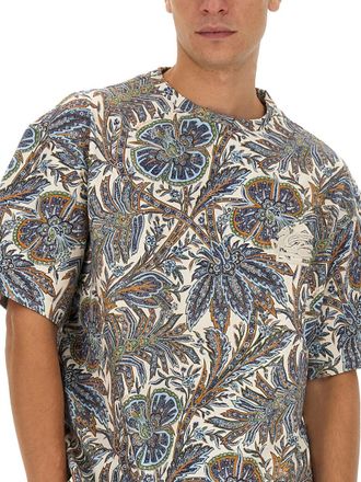 Etro Floral Print Cotton T-Shirt - White