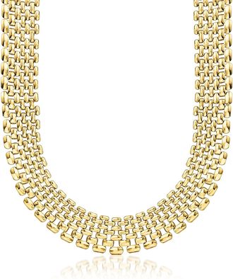 Ross-Simons 14kt Yellow Gold-Plated Panther-Link Necklace