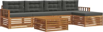 vidaXL Conjunto De Sof&aacute;s De Exterior 6 Uds. Natural Y Antracita Vidaxl